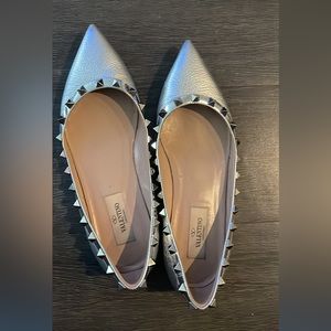 Silver flats by Valentino